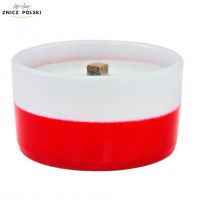 ZNICZ CERAMICZNY WICHROWY W BARWACH POLSKIEJ FLAGI